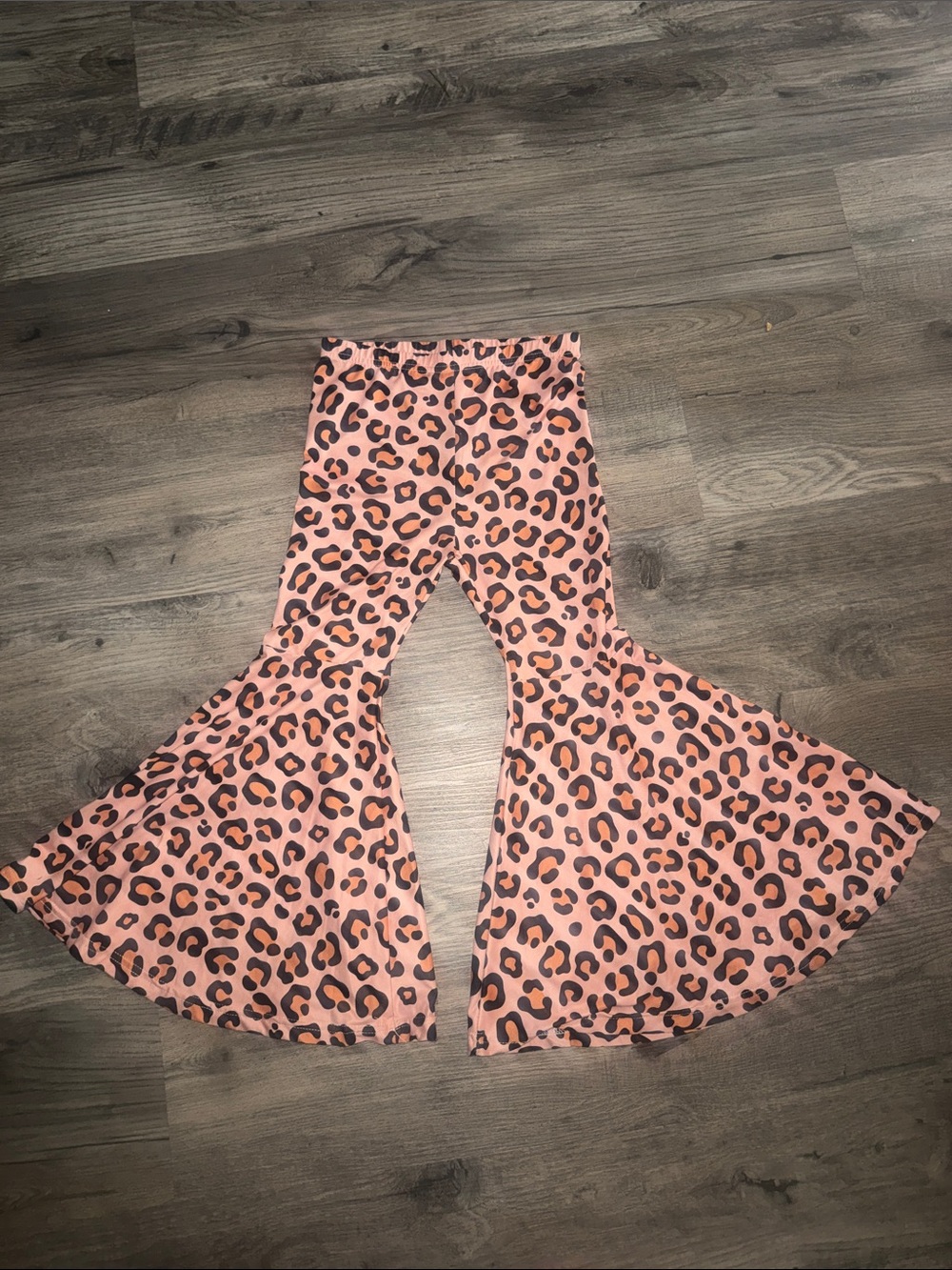 Pink Leopard Print Bell Bottoms for Kids
